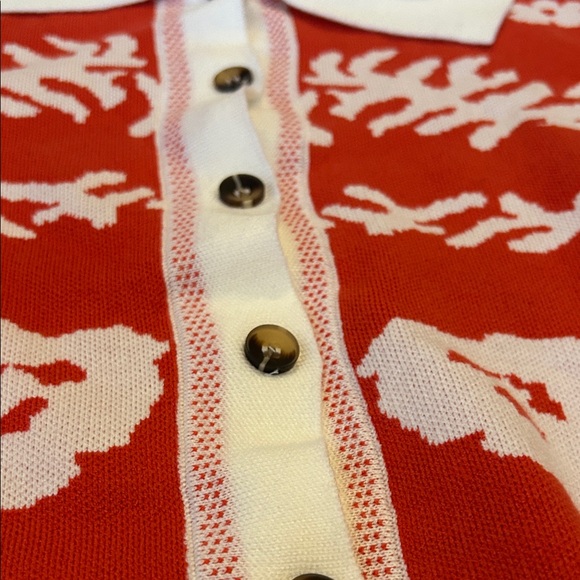 Floral Orange-Red Women's Sweater - Picture 9 of 9